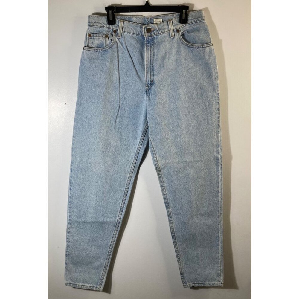 Womens Vintage 90s Levis High Rise Mom Taper Leg Jeans 17550 - 0233 Blue 32"